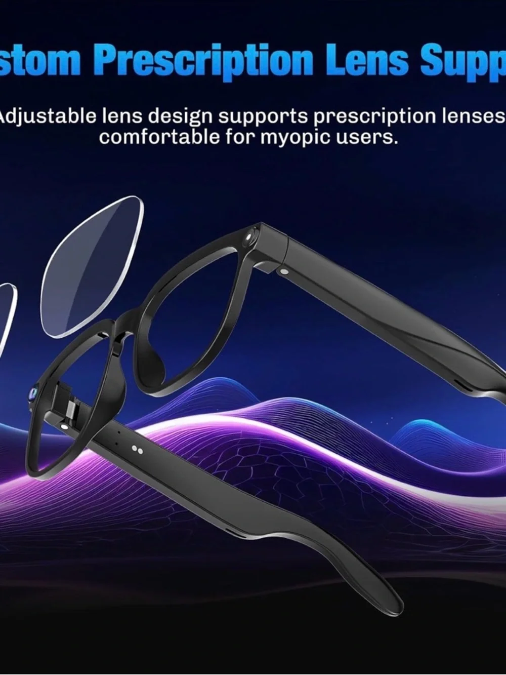 Smart Camera Glasses - Black